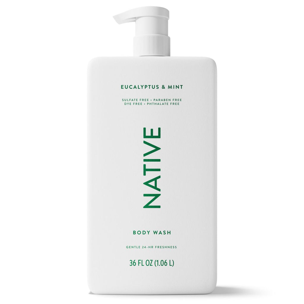 Native Body Wash for Men & Women - Eucalyptus & Mint - Sulfate Free with Pump - 36 fl oz