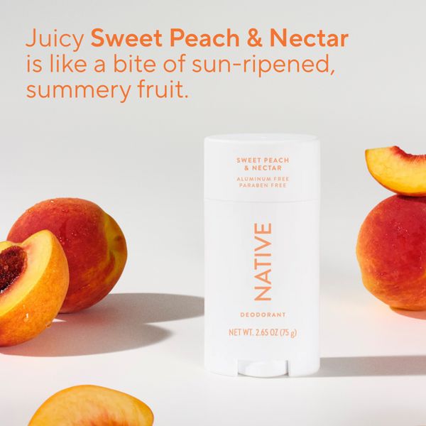 Native Solid Deodorant for Women & Men - Sweet Peach & Nectar - Aluminum-Free 2.65oz