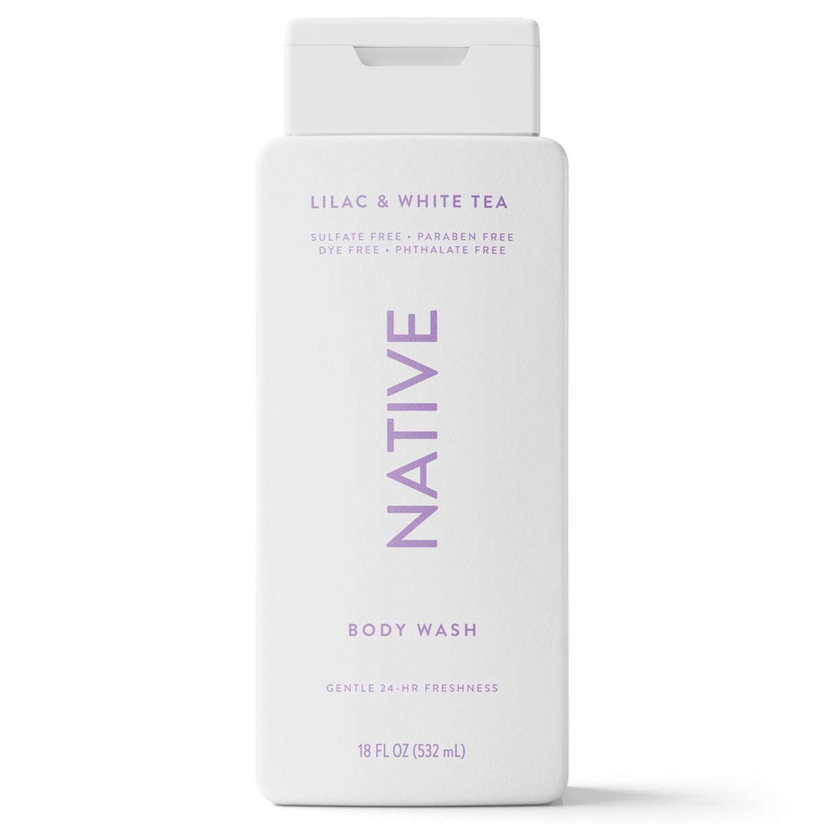 Native Body Wash for Women & Men - Lilac & White Tea - Sulfate Free - 18 fl oz