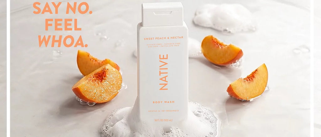 Native Body Wash for Women & Men - Sweet Peach & Nectar - Sulfate Free with Pump - 36 fl oz