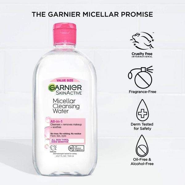 Garnier Micellar Water Hydrating Facial Cleanser & Makeup Remover - Basic Cleansing - 13.5 fl oz