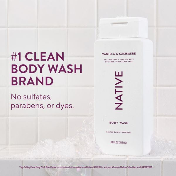 Native Body Wash - Vanilla & Cashmere - 18 fl oz