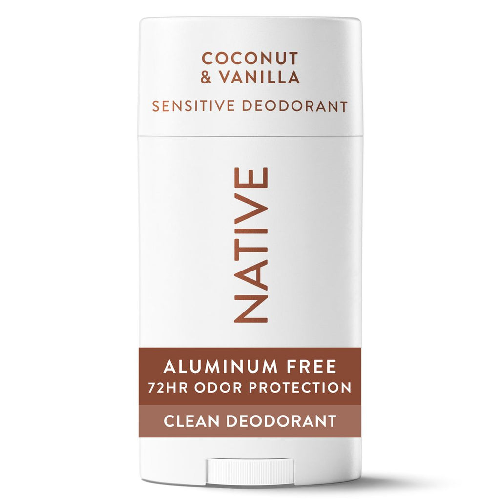 Native Sensitive Solid Deodorant for Women & Men - Coconut & Vanilla - Aluminum & Baking Soda Free - 2.65oz