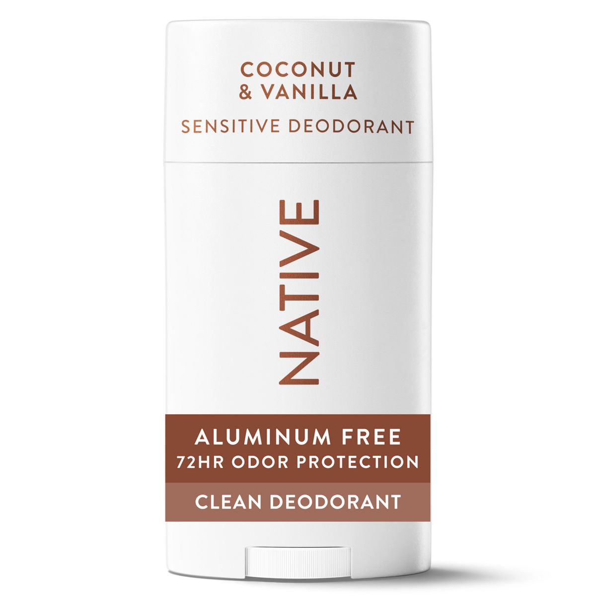 Native Sensitive Solid Deodorant for Women & Men - Coconut & Vanilla - Aluminum & Baking Soda Free - 2.65oz
