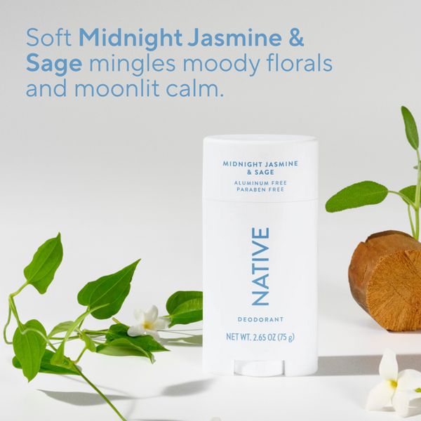 Native Solid Deodorant - Midnight Jasmine & Sage - Aluminum-Free 2.65oz