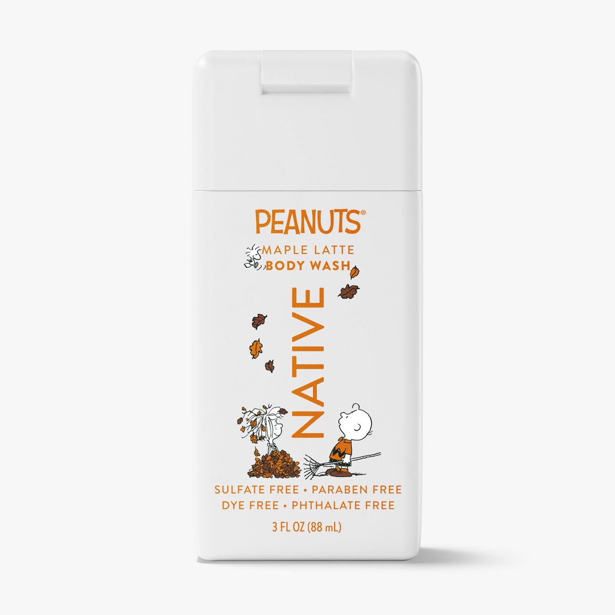 Native Fall Peanuts Collab Mini Body Wash - Maple Latte - 3 fl oz