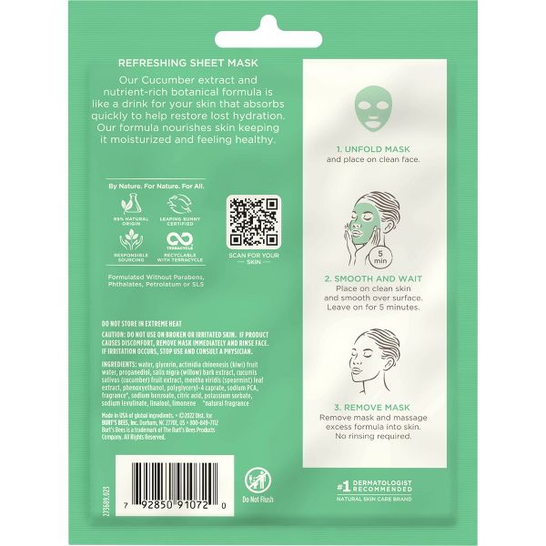 Burt's Bees Refreshing Face Sheet Mask - Cucumber