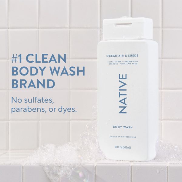 Native Body Wash Ocean Air & Suede - 18fl oz