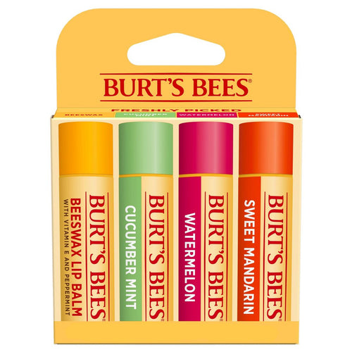 Burt's Bees 100% Natural Origin 24-Hour Moisturizing Lip Balm - Freshly Picked Variety - 4pk