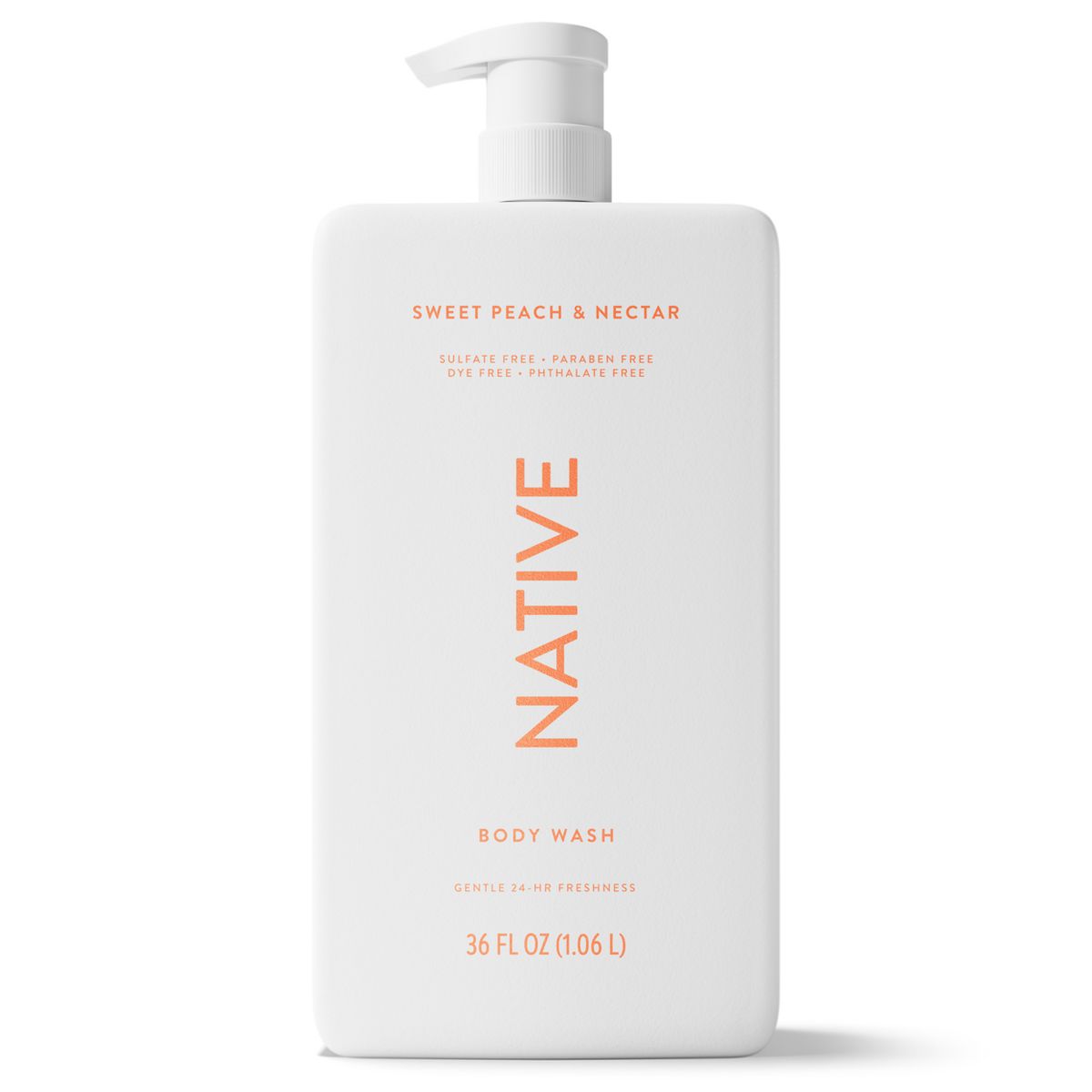 Native Body Wash for Women & Men - Sweet Peach & Nectar - Sulfate Free with Pump - 36 fl oz