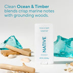 Native Men's Solid Deodorant - Ocean & Timber - 3.1oz