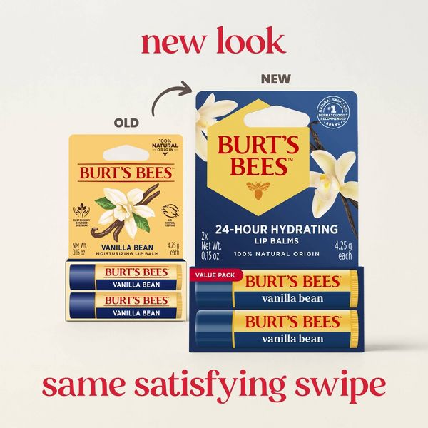Burt's Bees 100% Natural Origin Lip Balm - Vanilla Bean - 2pk/0.30oz​